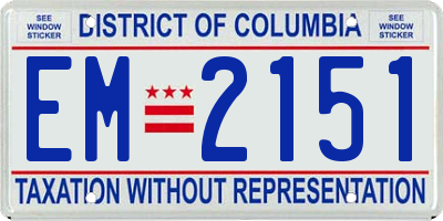 DC license plate EM2151