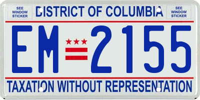 DC license plate EM2155