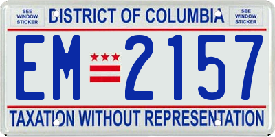 DC license plate EM2157