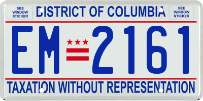 DC license plate EM2161