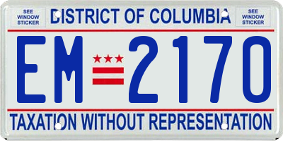 DC license plate EM2170