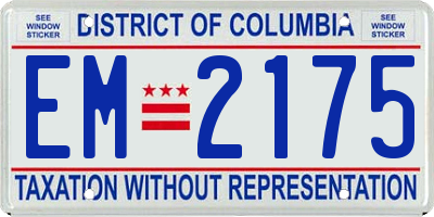 DC license plate EM2175