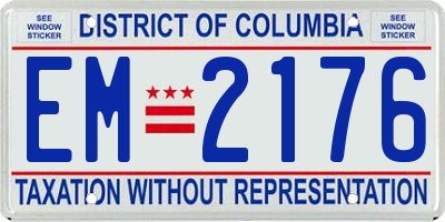 DC license plate EM2176