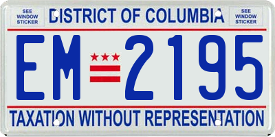 DC license plate EM2195