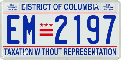 DC license plate EM2197