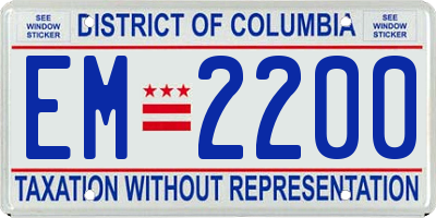 DC license plate EM2200