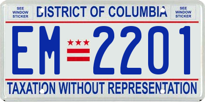 DC license plate EM2201