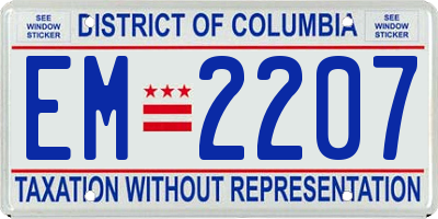DC license plate EM2207