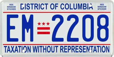 DC license plate EM2208