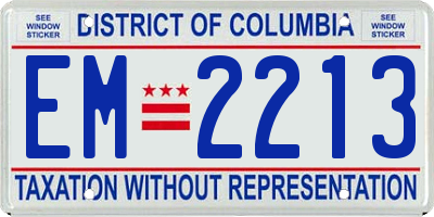DC license plate EM2213