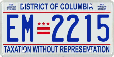 DC license plate EM2215