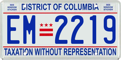 DC license plate EM2219