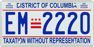 DC license plate EM2220