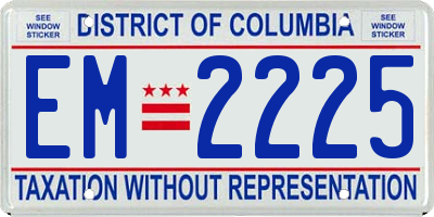 DC license plate EM2225