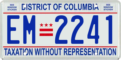 DC license plate EM2241