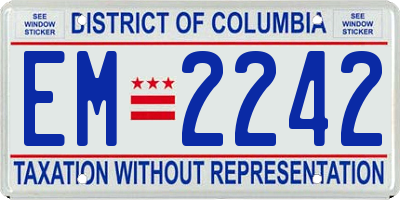 DC license plate EM2242