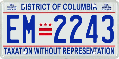 DC license plate EM2243
