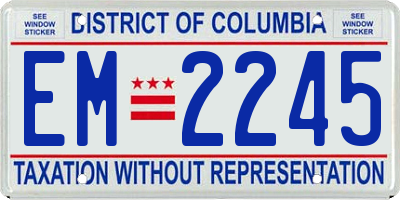 DC license plate EM2245