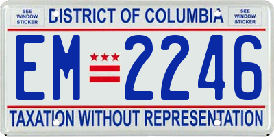 DC license plate EM2246