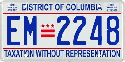 DC license plate EM2248