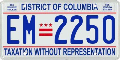 DC license plate EM2250