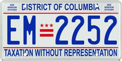 DC license plate EM2252