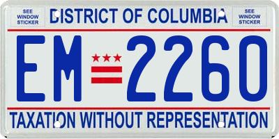 DC license plate EM2260