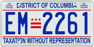 DC license plate EM2261