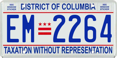 DC license plate EM2264