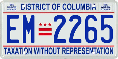 DC license plate EM2265