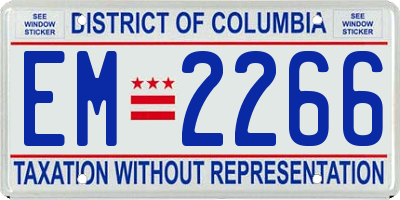 DC license plate EM2266