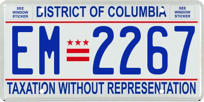 DC license plate EM2267