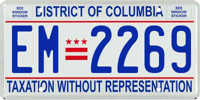 DC license plate EM2269