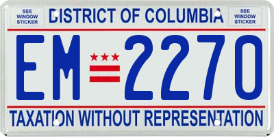 DC license plate EM2270