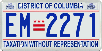 DC license plate EM2271