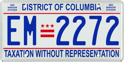 DC license plate EM2272