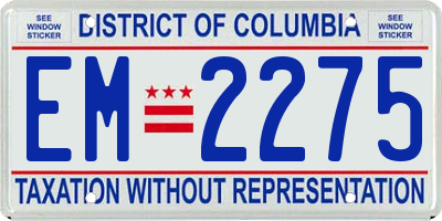 DC license plate EM2275