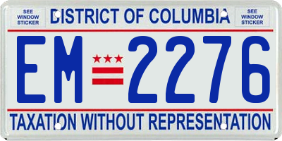DC license plate EM2276