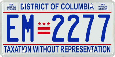 DC license plate EM2277