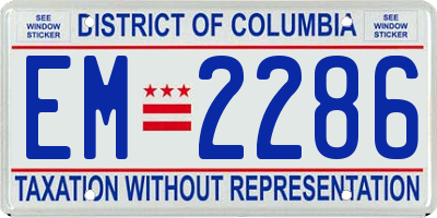 DC license plate EM2286