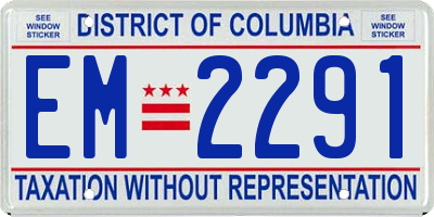 DC license plate EM2291