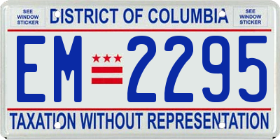 DC license plate EM2295