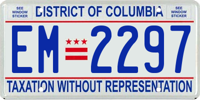DC license plate EM2297