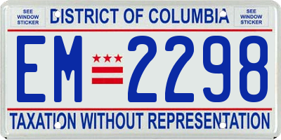 DC license plate EM2298