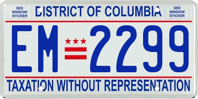 DC license plate EM2299