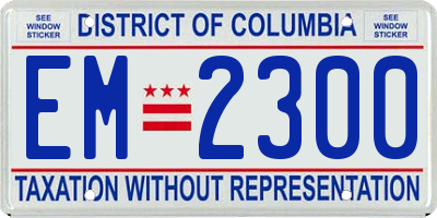 DC license plate EM2300