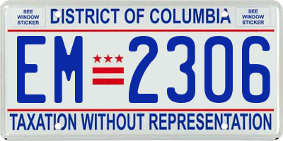 DC license plate EM2306