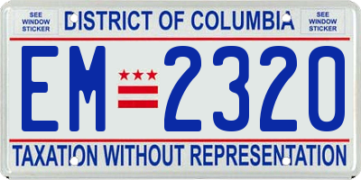DC license plate EM2320