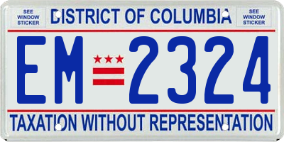DC license plate EM2324