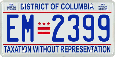 DC license plate EM2399